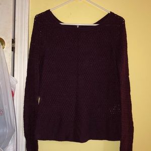 burgundy crew neck knit